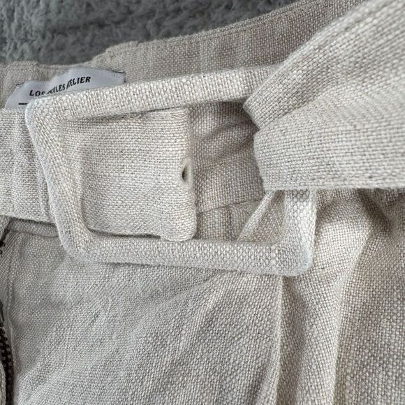 & Other Stories Linen belted trousers size 2 high waisted minimalist beige - Picture 4 of 16